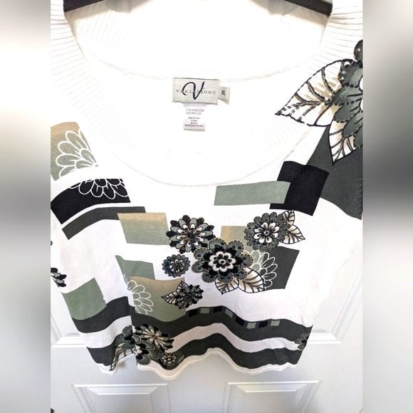 🆕 Retro Embellished Top Beads Sequins Gold Accents Short Sleeves, Varia - Picture 13 of 14